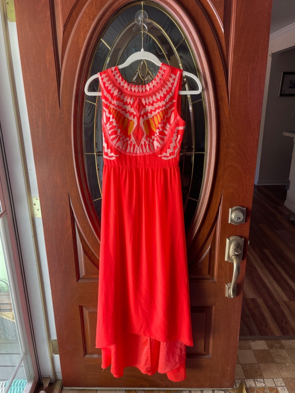 Gianni Bini Red Embroidered High-Low Dress